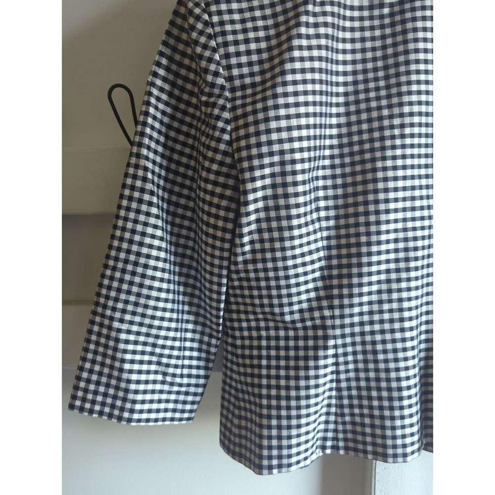 Maggy London Silk Jacket Blazer Black & White Checkered 3/4 Sleeve Sz: 10 - Picture 7 of 7